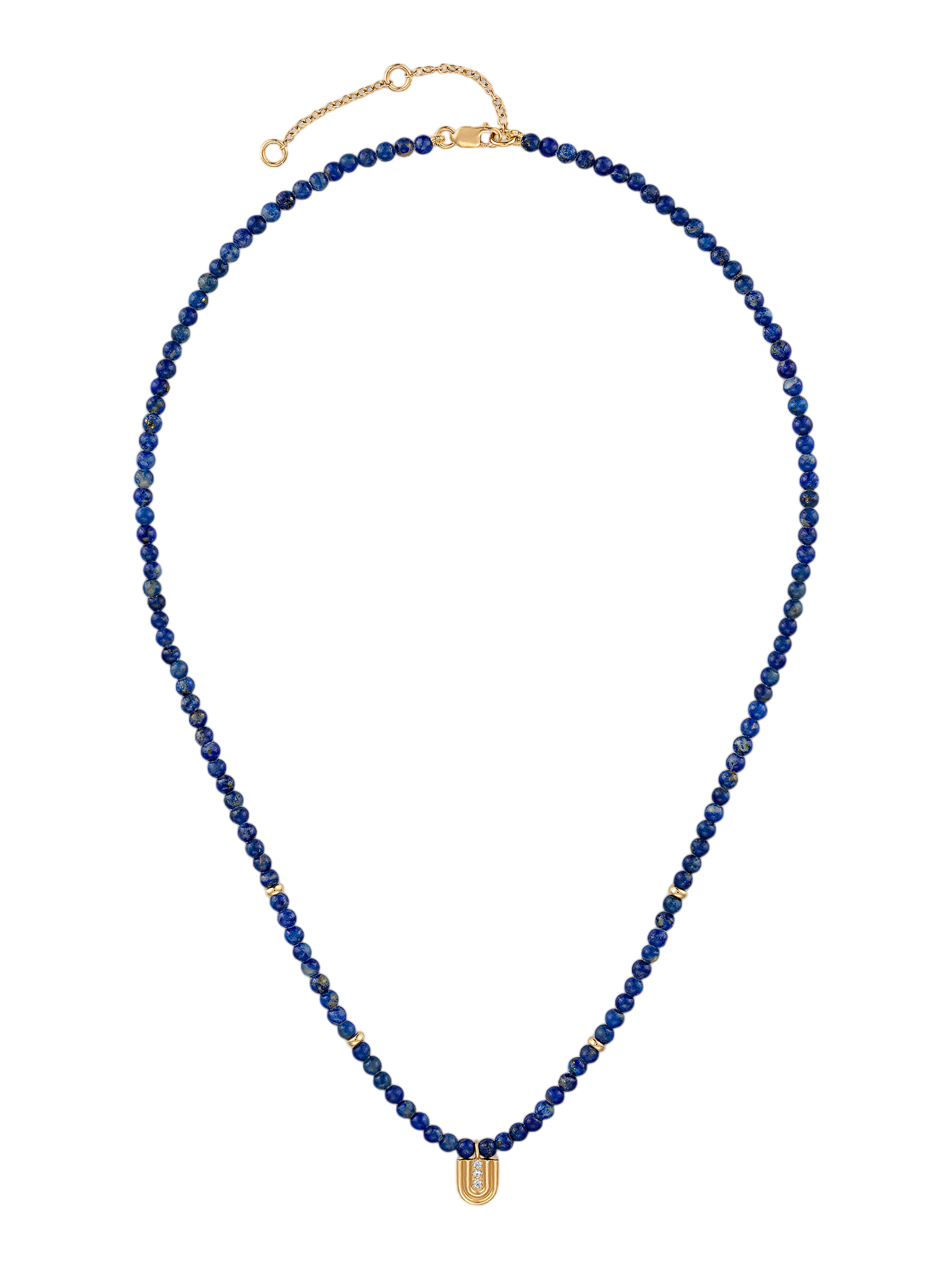 Beaded nova necklace- lapis